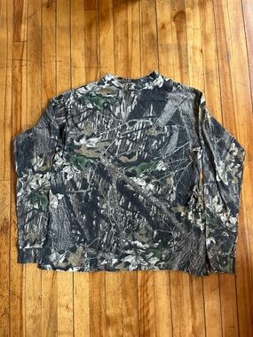 Vintage Mossy Oak Camouflage Long Sleeve Shirt Chest Pocket Men’s XL Made in USA